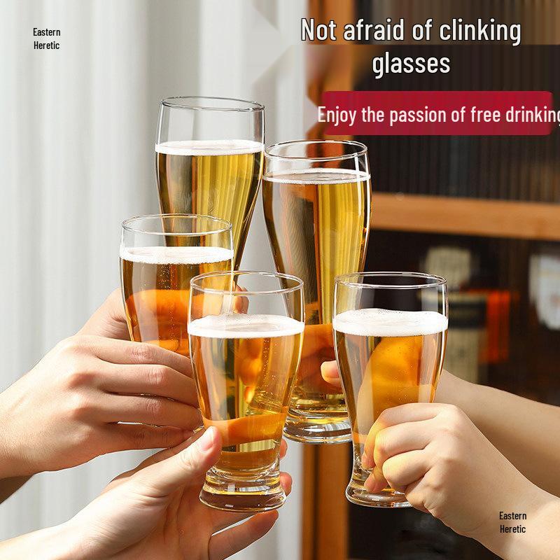 2025 Large Capacity Craft Beer Mug Set - Commercial Grade, Customizable, Thickened Glass for Home and Bar Use