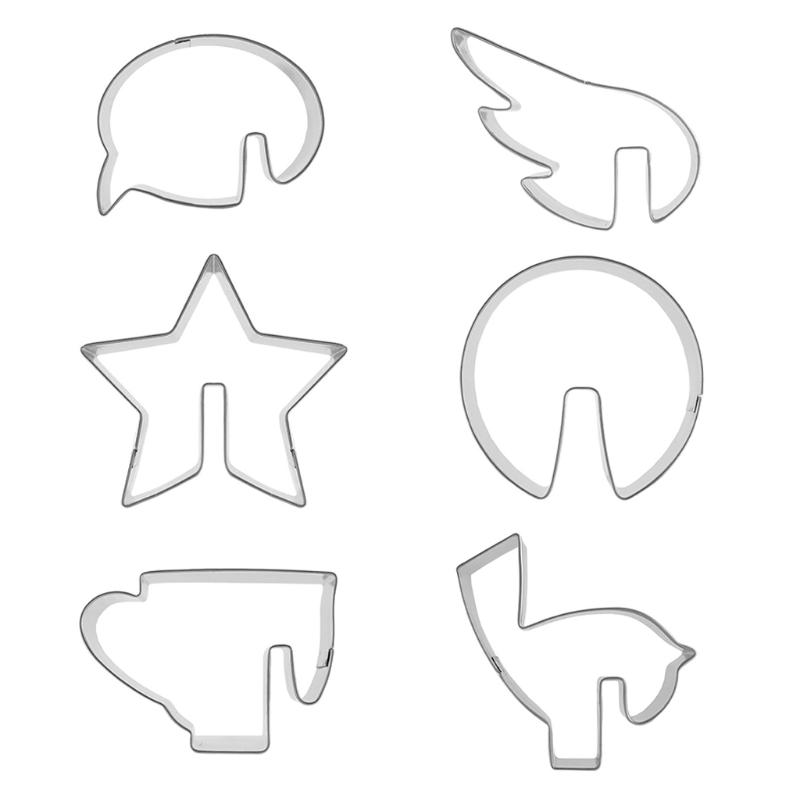 6pcs Creative Cookie Cutters Stainless Steel Cake Molds DIY Cupcake Biscuit 6pcs Creative Cookie Cutters Stainless Steel Cake Molds DIY Cupcake Biscuit