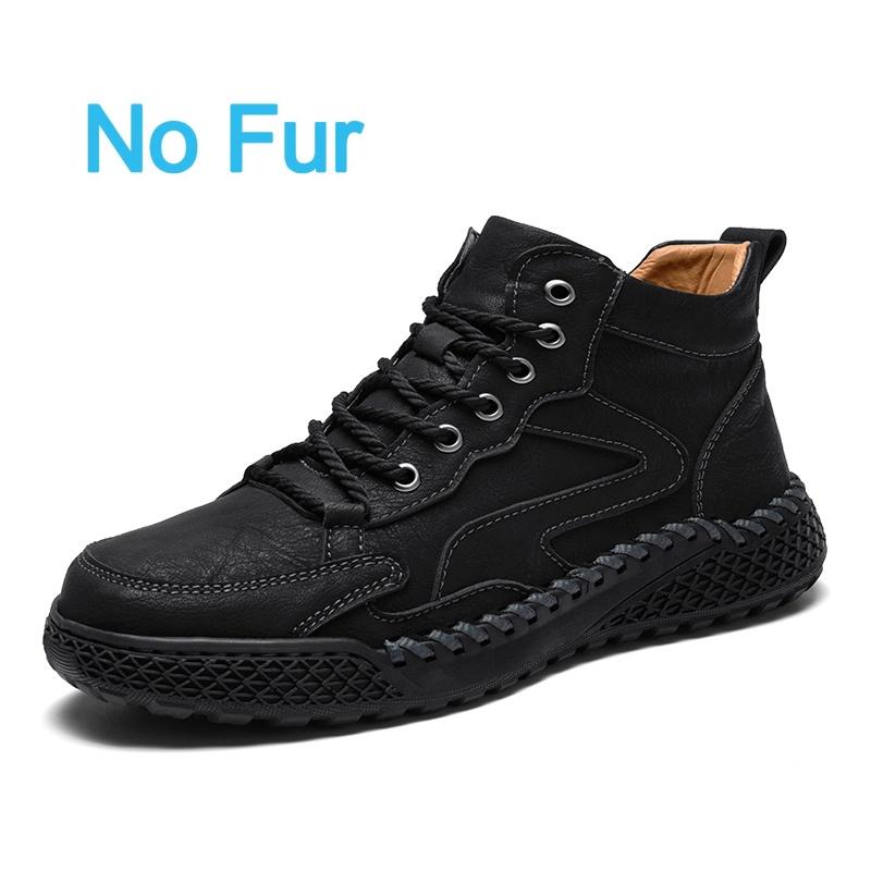 Fashion High Quality Men Fashion Casual Leather Round Toe Ankle Boots British Style Winter Outdoor Short Boots Large Size Oxfords Shoes