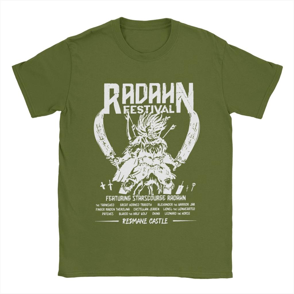 Men T-Shirts Elder Radahn Festival Leisure Cotton Tees Short Sleeve T Shirt Round Collar Clothes Summer