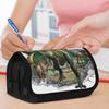 Invasione di Dinosauri Astuccio Grande per Scuola, Organizer Borsa Porta Penne a Doppio Scomparto con Cerniera Cancelleria Scuola College Ufficio, Astuccio per Trucco Organizzatore da Scrivania