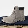 Six-hole Autumn and Winter Rhubarb Boots Casual High-top Lace-up Martin Boots Men's Tooling Big Head Shoes