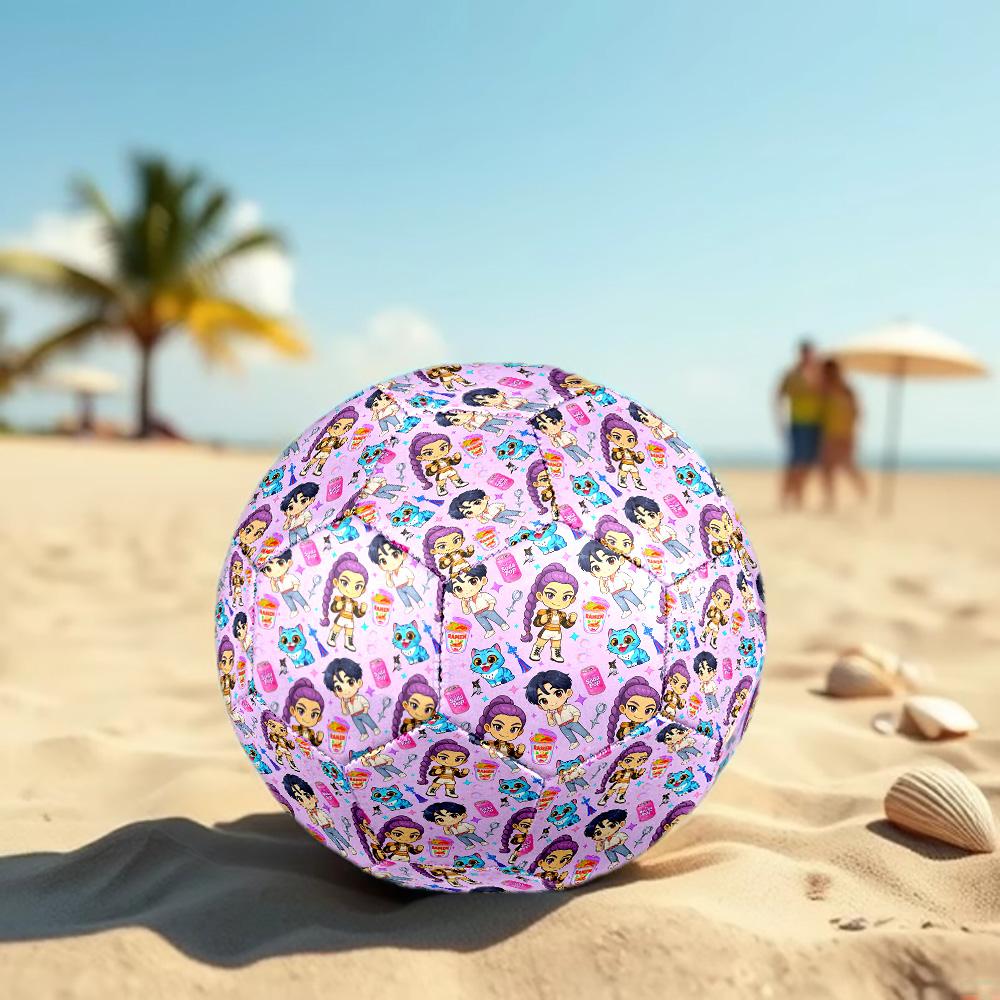 KPop Demon Hunters Print Size 5 Soccer Ball, Standard Match Football for Sports Game and Team Practice, Ideal Gift for Soccer Fans