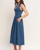 European and American style denim dress women's new sleeveless waist long thin A-shaped skirt cross-border fashion versatile skirt