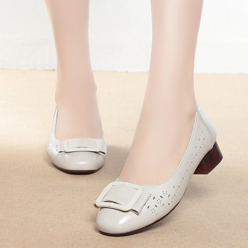 Chaussures en maille femmes été en cuir véritable chaussures pour femmes mode évider respirant maille chaussures pour femmes