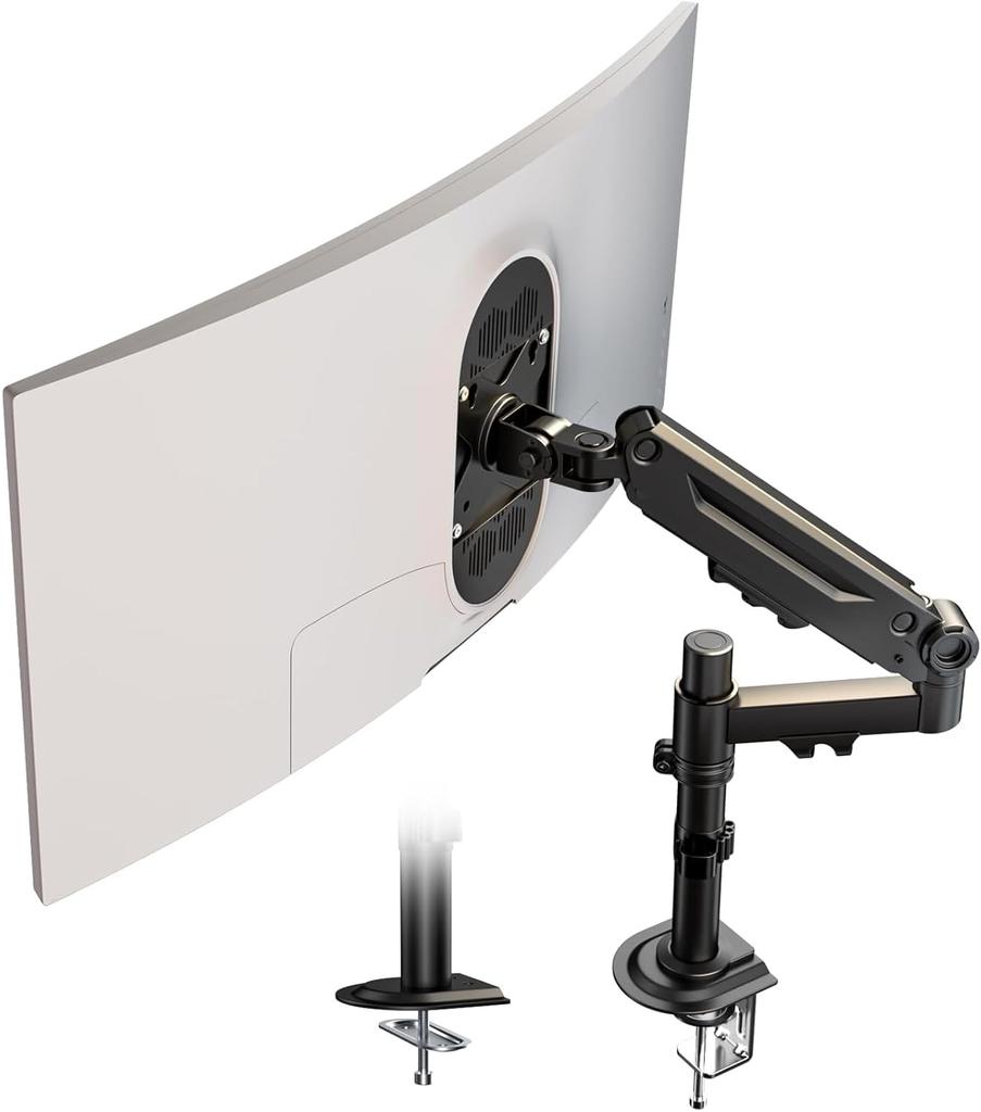 WORLDLIFT PC Monitor Inch LCD Display 1 Load Cable Grommet Clamp VESA Arm, Single, 17-40 Compatible, Arm, Screen, 2-12kg Capacity, Management,