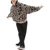 Vans Felpa con cappuccio e tasca a marsupio con stampa leopardata da donna, top cammello VN0A7RO1BLK