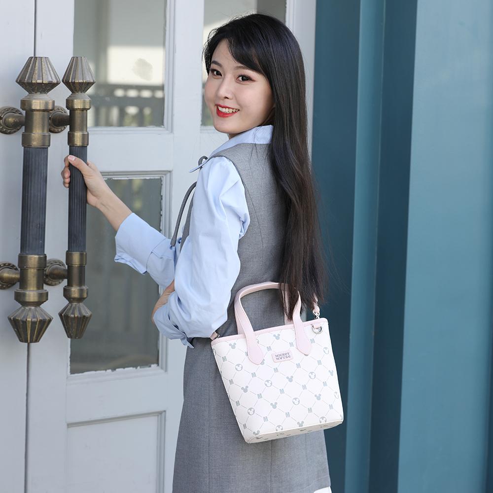 New Disney Mickey Series PU Tote Handbag, Shoulder Bag, Crossbody Bag, Handbag Regular Women's Pink BMK-71605P