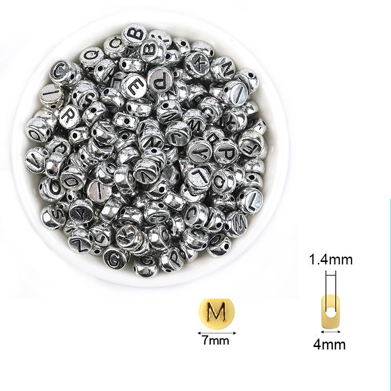 100pcs/Lot Mixed Round Flat Acrylic Letter Beads Alphabet Digital Cube Loose Spacer Beads For Jewelry Making Diy Bracelet