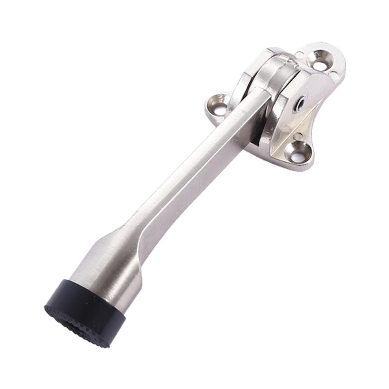 Stainless Steel Anti-collision Door Stopper Kick Down Door Holder Rubber Buffer Suitable for Homes Offices Punch Install