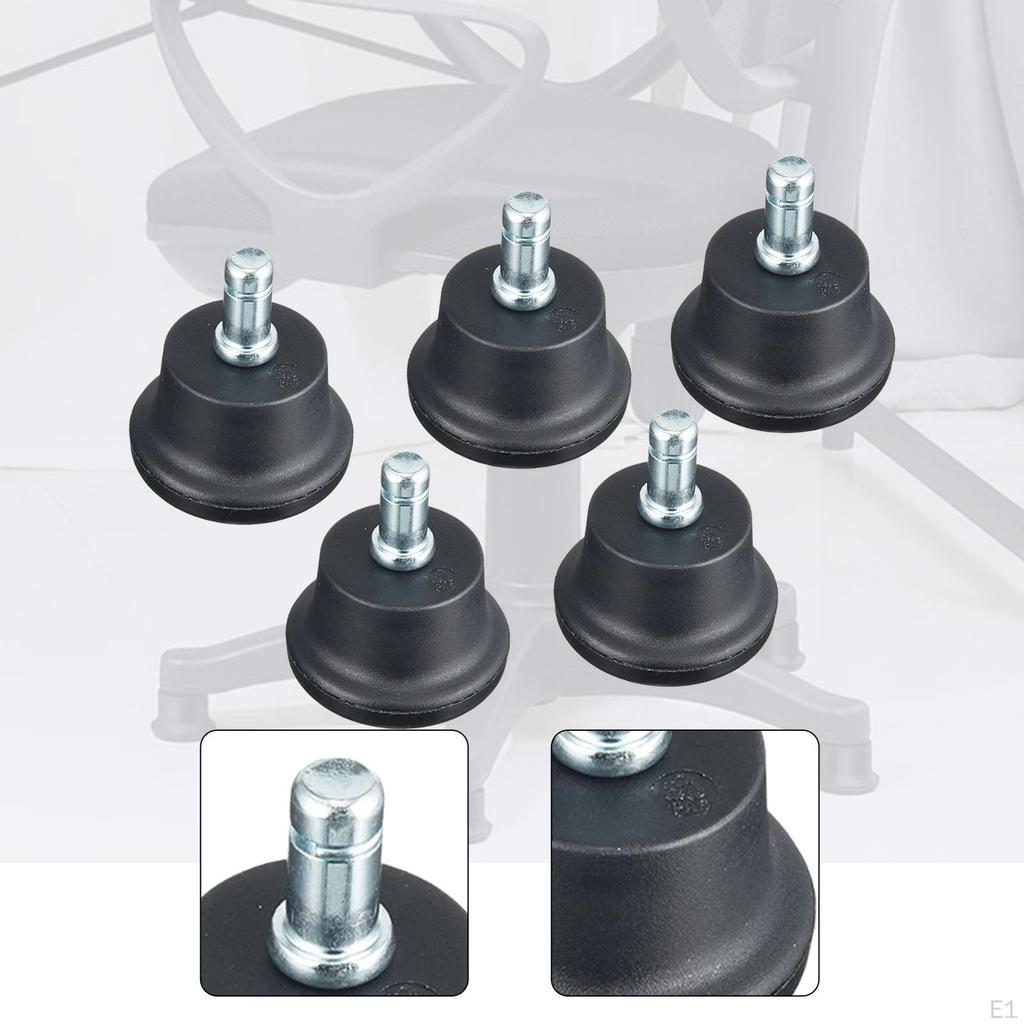 5 Bucăți Glicere Scaun de Birou Clopot Negru Blocator Roată Tampoane Picior Profil Scurt Mobilier