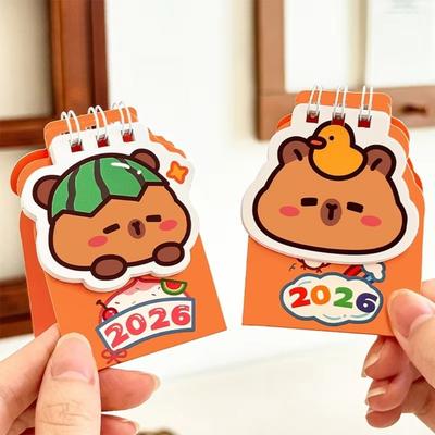 Creative Mini 2026 Desk Calendar Santa Claus Coil Binding Schedule Planner Cartoon Daily Planner Desktop Decoration