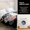 Skull Floral Blanket Gifts for Women Girls Mom Kids Adults Teen Birthday Christmas Valentine Presents Horror Theme Decor Home