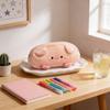 Japanese Inspired Plush Pig Pencil Case With Large Storage For Girls And Students