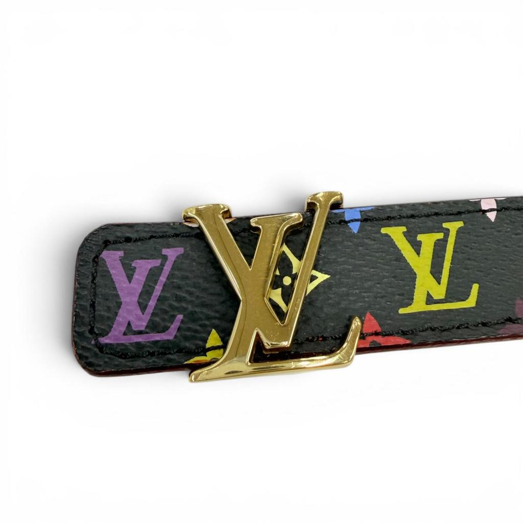 Great LOUIS VUITTON belt Saintur Monogram leather Women M9631W Used