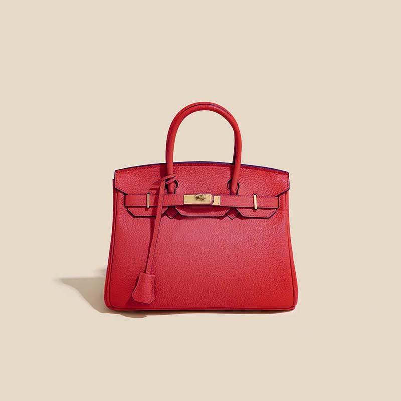 First Layer Cowhide Platinum Bag, High-end Fashion Temperament, Genuine Leather Women's Bag, Classic Versatile Handbag Tide