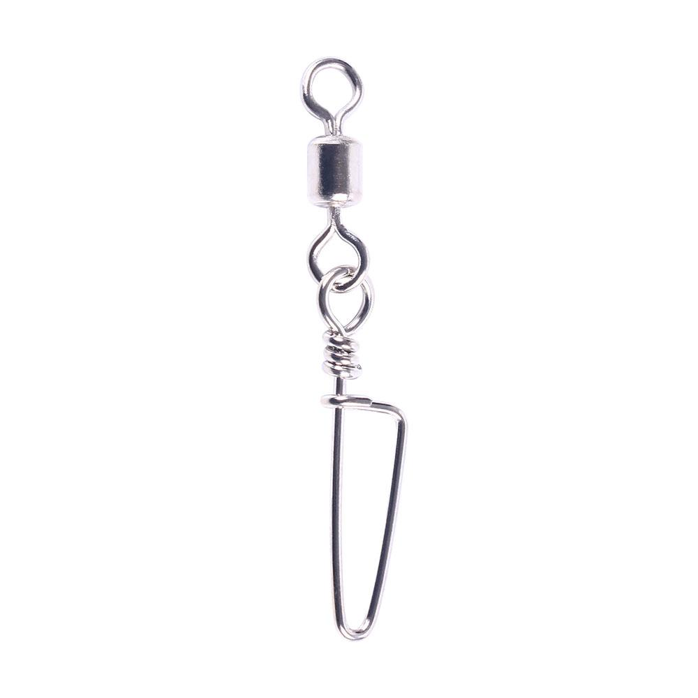 50pcs/ Stainless Steel Fishing Connector 8-word ring connector Rolling Snap Swivels Fishing Tackle Lure Tool