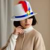 Independence Day Hat Gentleman Party Hat Evening Event Hat Felted Men Hat for Event and Theme Parties