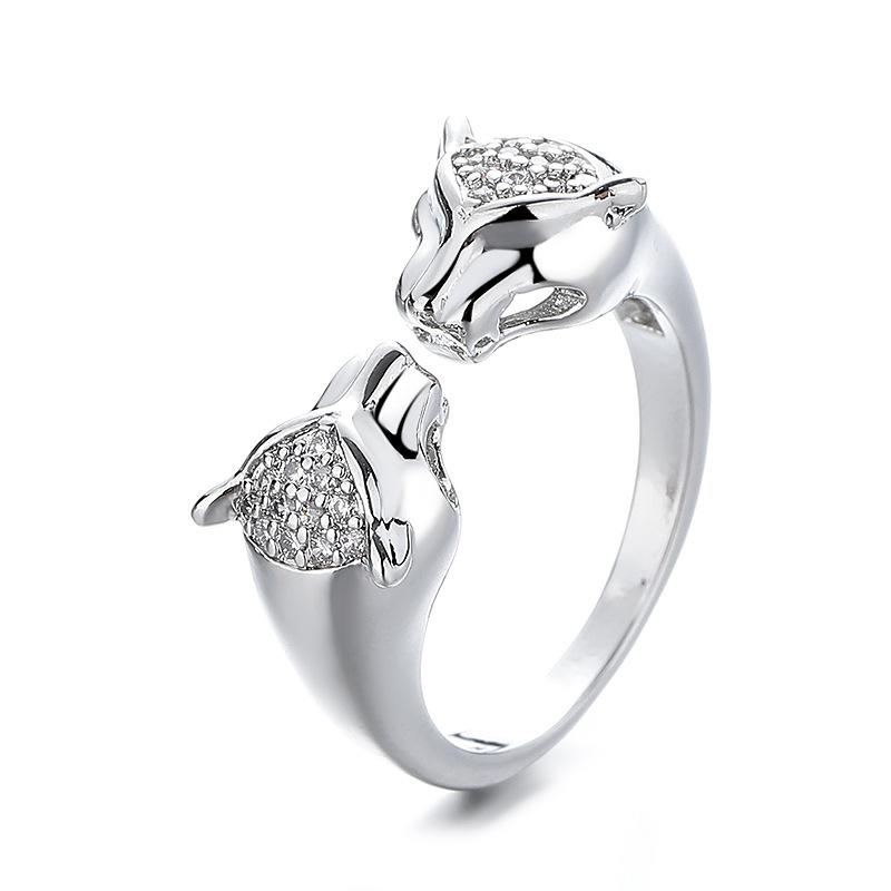 

2026 Европейская и американская мода высококачественное кольцо с открытым дизайном в виде головы леопарда женское индивидуальность индексный палец кольцо трендовые аксессуары Resizable серебряный