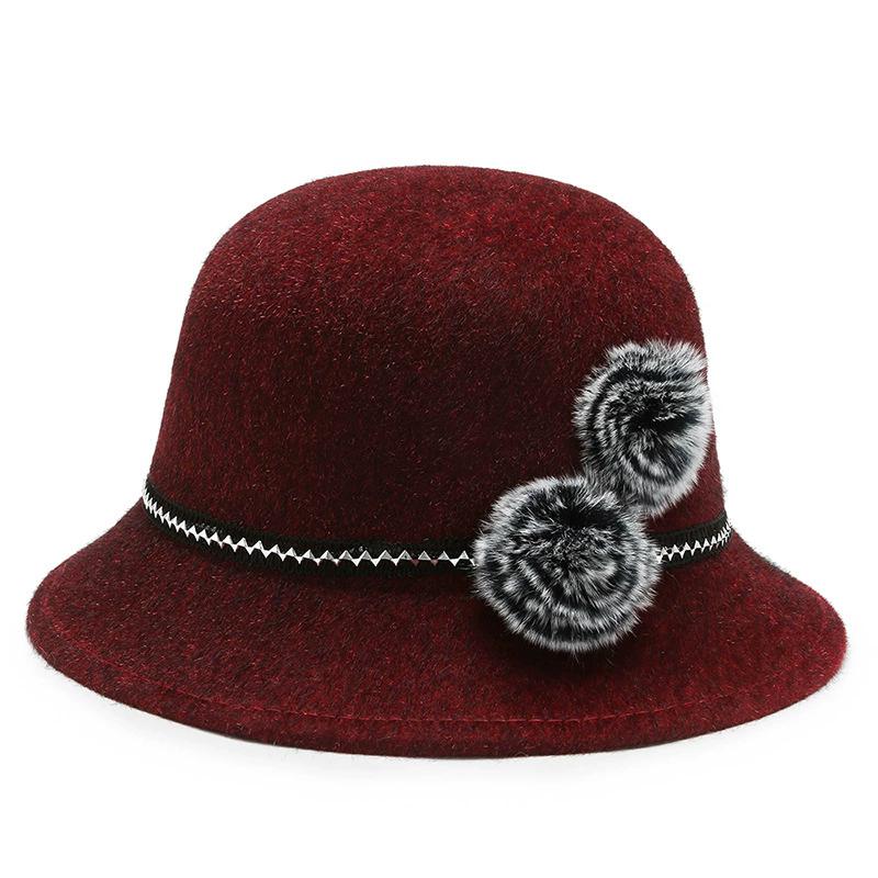 WTEMPO Women's Verstaile Casual Retro Elegant Top Hats Women's Autumn Winter Cold-proof Windproof Warm Solid Color Hats