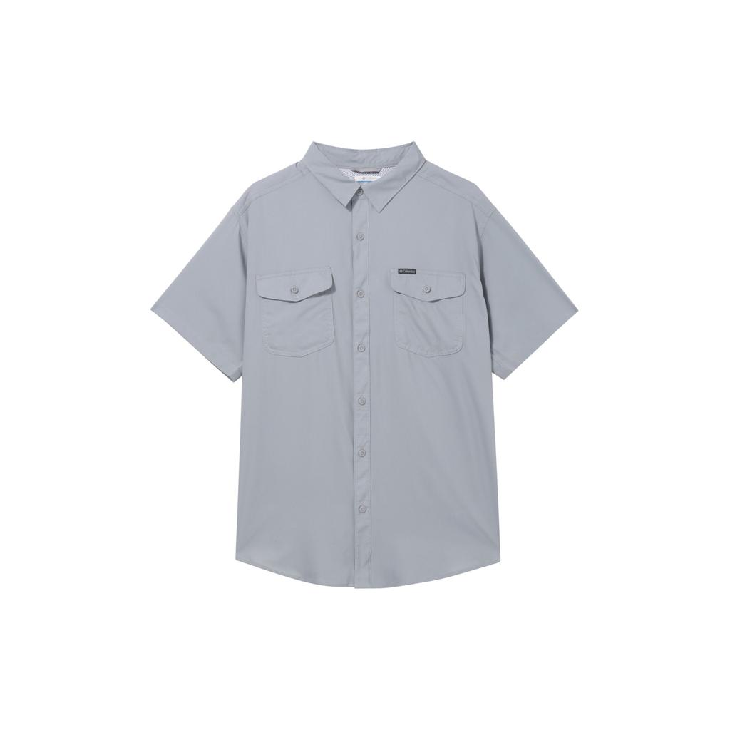 Columbia Utilizer II Mountain Outdoor Quick-Dry Moisture-Wicking Sun Protection Comfortable Casual Short Sleeve Shirt Men shirts Gray AM9136-039
