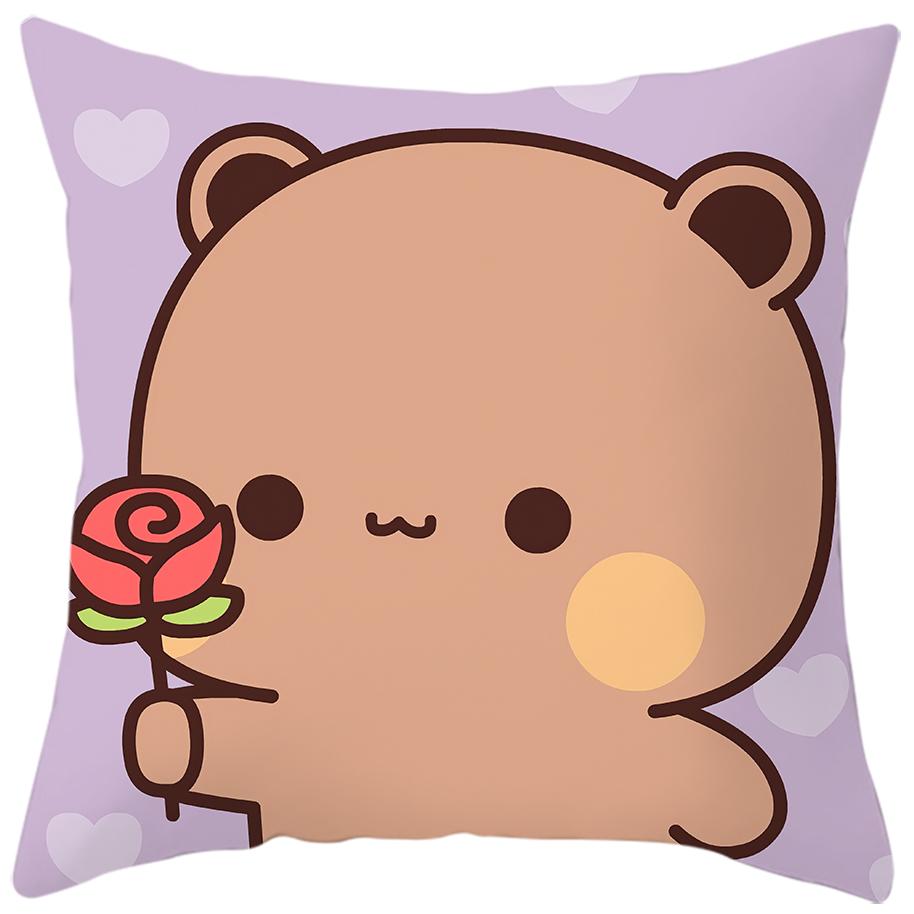 Cute Bear Bubu Dudu Pillowcase Fashionable Anime  Sweet Couple Gift  Sofa Room Bedside Home Decoration