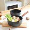 Cookware Non-Stick Milk Pot with Lid and Pour Spout Universal Cooking Saucepan Flat Bottom Wood Handle Frying Pan Porridge