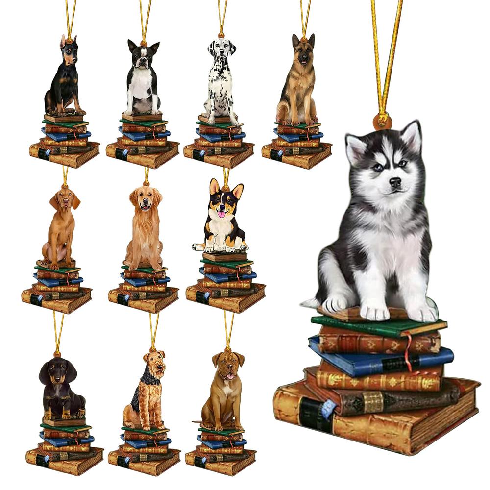 

Christmas Dog Pendant 11X Christmas Decorative Dog Ornament Acrylic Christmas Pendant Set 2D Christmas Tree Ornaments Christmas