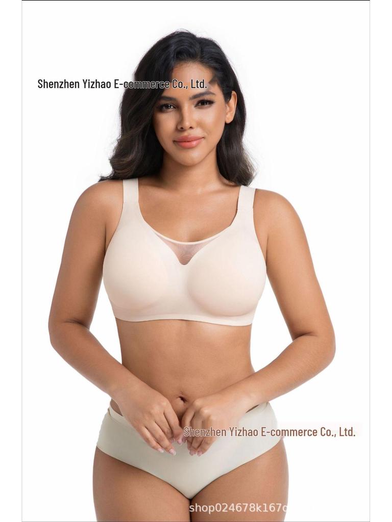 Plus Size Women's Wire-Free Bra with Side Support and Anti-Sagging Features