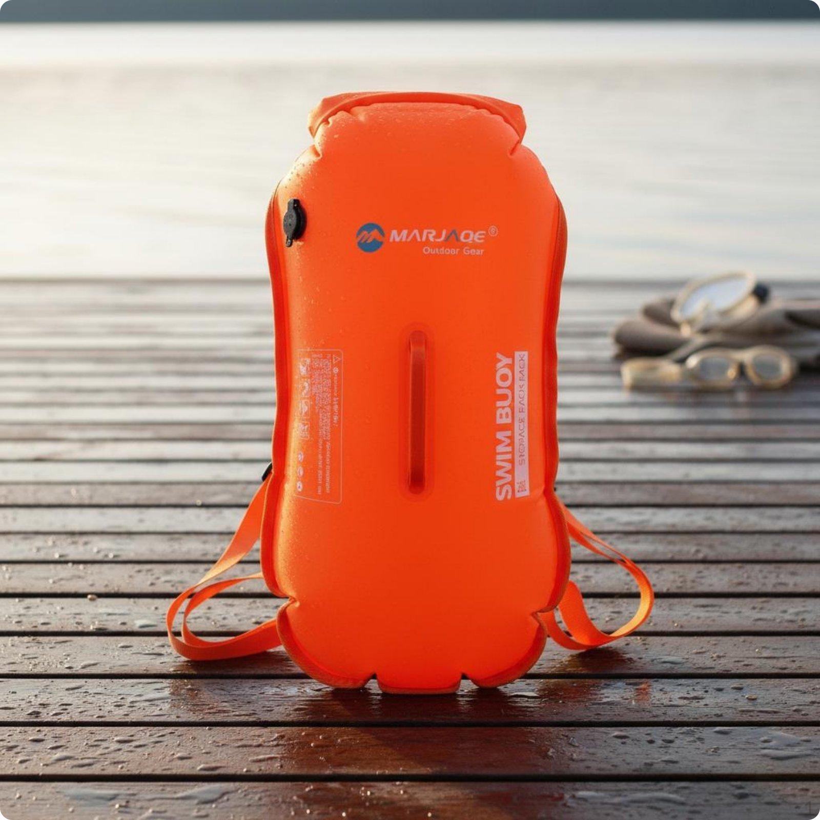 Double DoubleCompartment Swim Buoy Portable Inflatable Backpack Large Capacity Waterproof 28L