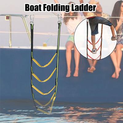 Boarding Soft Ladder Portable 3/4/5 Step Boat Rope Ladder Yacht Boat Side Hanging Ladder Launching Ladder Boat Folding Ladder