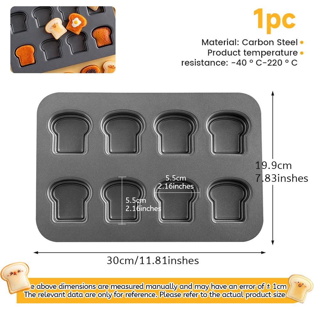 8-Piece MiNi Toast Non-Stick Baking Tray Toast Bread Mold Thickened Cake Cookie Festival Party Afternoon Tea DIY Home Baking