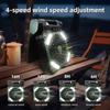 90-Degree Folding Outdoor Solar Fan 4 Speeds Wind Folding Ventilador Portable Tent Fan  Tent Use