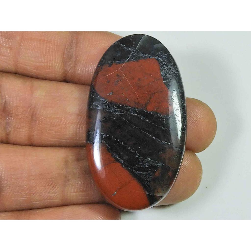 Natural Bloodstone Palm Crytsal 43Cts. Oval Cabochon Loose Gemstone 23X40MM SK-2653