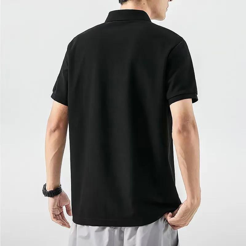Li Ning Logo Loose Comfortable Versatile Thin Short Sleeve Polo Shirt Men Tops Black APLU799