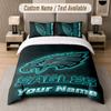 Custom Bedding Set Philadelphia Eagles Pattern, Print Name Text 1 Duvet Cover Plus 2 Pillowcases Home Textile