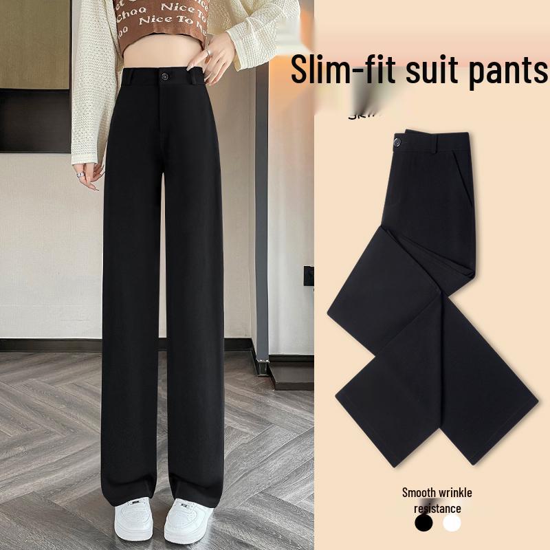 

Women s High-Waist Wide-Leg Black Suit Pants - Spring/Autumn 2024 Edition S чёрный