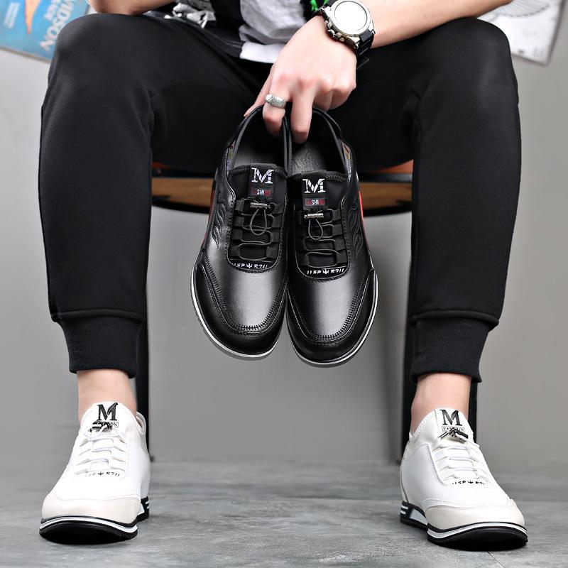 Inner Heightening Leather Shoes Men's 6CM Genuine Leather Business Casual Shoes Invisible Heightening 8CM Sports Shoes Men's Trendy Men's Shoes