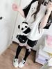 ZYOOFOV and Hoodie Short Subculture Panda Harajuku Plus School Style Women's Tracksuit, Pants, Shorts, Set, Sleeve, Unisex, Style, Zip-Up, Cute,