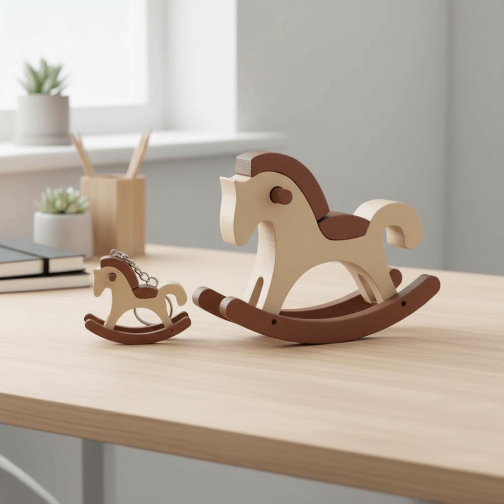 Funny Swinging Pony Decoration Chinese Style Zodiac Figurine 3D Printed Pony Ornament  Office