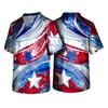 Short Sleeve V Neck Printed Scrub Top with Star Pattern Gradient Design Breathable Lightweight Fabric for Professionals Unisex Fit