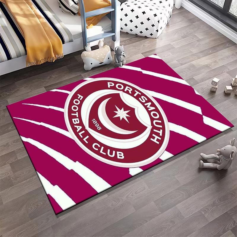 Portsmouth FC Logo Teppich Design Rutschfester Teppich geeignet für Wohnzimmer- und Schlafzimmer-Sofas.