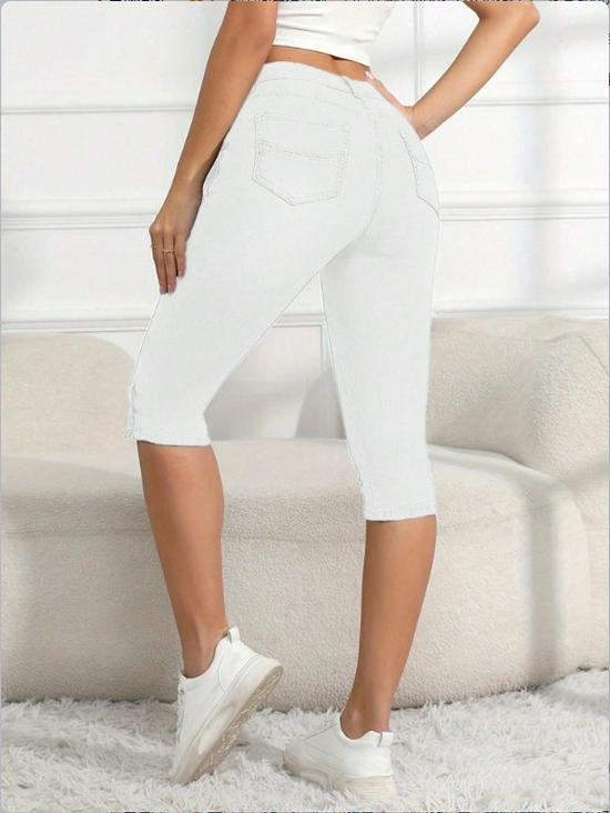 European Women's Versatile Cropped Skinny Jeans