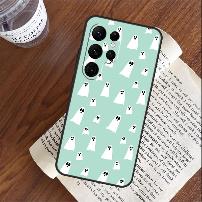 Cute Halloween Ghost Bat Phone Case For Samsung Galaxy S25 S24 S23 S22 S21 Ultra S9 S10 Plus S20 FE Funda Cover Shell