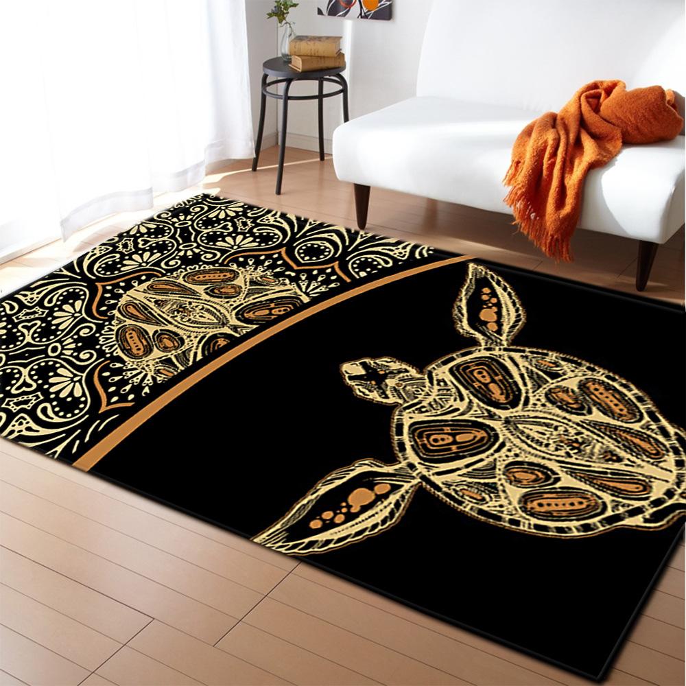 National Style Retro European Pattern Large Carpet Square Floor Mat Striped