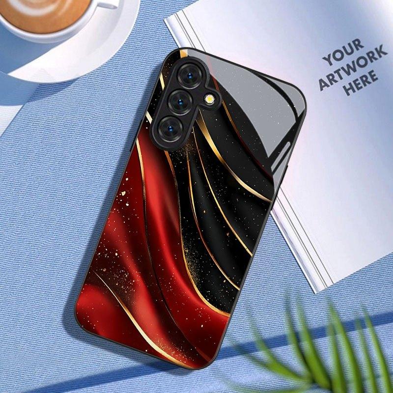 Elegant Red Black Fashion Phone Cases Phone Case Mobile Phones Glass for Samsung Galaxy S26 S25 S24 S23 S22 FE Ultra Plus