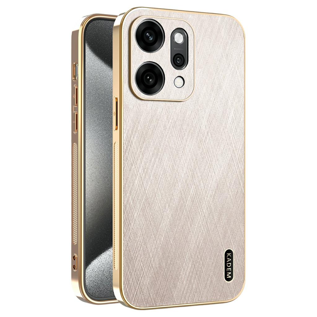 KADEM For Oppo Reno14 Pro 5G (Global) Case Electroplating Silk Texture PU+TPU Phone Back Cover