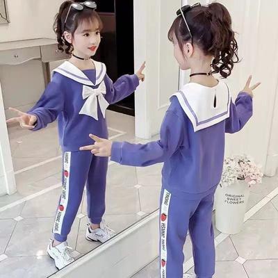 Ensemble de Vêtements pour Filles Printemps Automne Sweat-shirt + Pantalon 2 Pièces Tenue Costume pour Enfants de 2 à 8 Ans