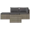 VidaXL Garden Lounge Set 4 Pcs with Cushions Grey Wicker, Outdoor Lounge Set, Furniture Set 318676