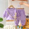 Kids Casual Long-Sleeve Set, Comfortable Daily Wear Outfits